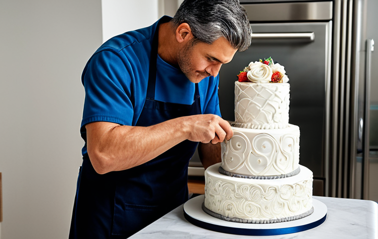 Custom Cake Design**

"A professional baker carefully decorating a custom-designed cake with intricate details, fully clothed, appropriate attire, kitchen setting, safe for work, perfect anatomy, natural proportions, high-quality photo, professional."

**